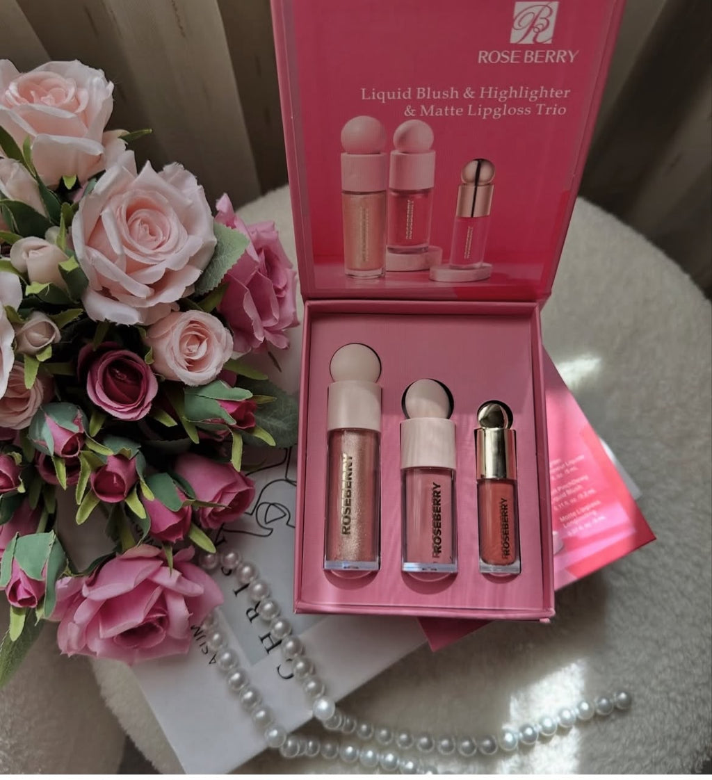 Coffret make up : Liquide blush - highlighter- lip blush